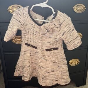 Janie and Jack Pink and Brown Knit Dress